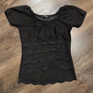 Dollcake Black Lace Accent Blouse.